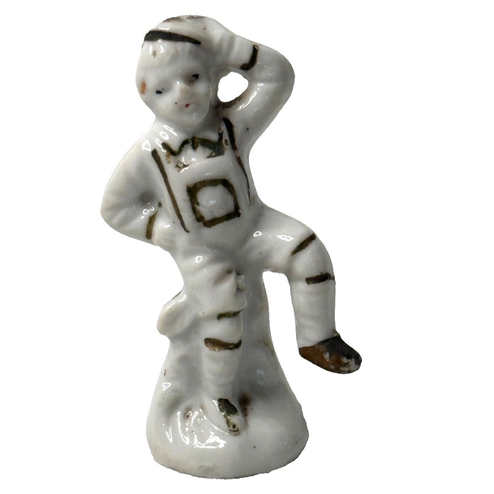 Vintage Porcelain Dancing Boy in Lederhosen Miniature figurine